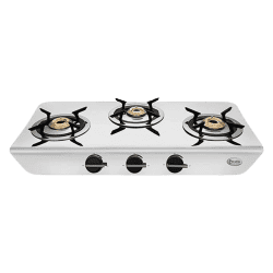 Preethi Stylo Steel Slim Stainless Steel Gas Stove | 3 Burner