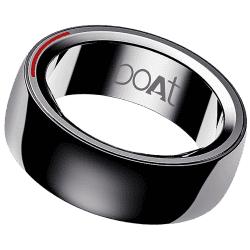 boAt Smartring Gen-1 with Premium Ceramic & Metal Build, Touch Controls | Charcoal Black