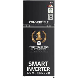 LG Frost Free Double Door 3 Star Convertible Refrigerator | 246 L | with Inverter Compressor | Ebony sheen | GL S262SESX