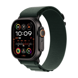Apple Watch Ultra 2 | GPS | Cellular | 49mm | S Size | Black Titanium with Dark Green Alpine Loop | Dark Green Strap | MX4Q3HN/A