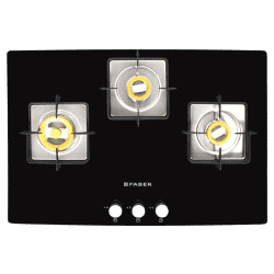 Faber HTG 753 CRS BR CI Glass Top Automatic Hob | 3 Burners