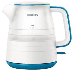 Philips Daily Collection Electric Kettle | 1 L | White & Blue | HD9344/14