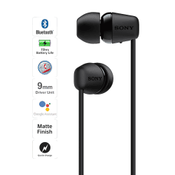 Sony Wireless In-Ear Headphones | WI-C200 | 15 Hours Battery Life | Black