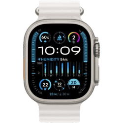 Apple Watch Ultra 2 | GPS + Cellular 49mm Titanium Case with White Ocean Band  | White Ocean Strap