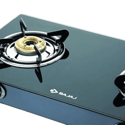 BAJAJ GP6 Stainless Steel Glass Gas Stove | 2 Burner | Black