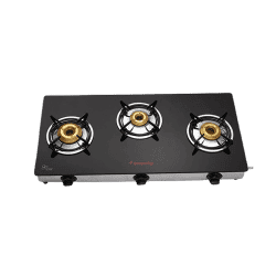 Butterfly Radiant Glass Top Gas Stove | 3 Burner | Black