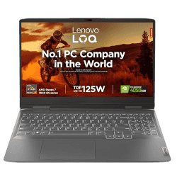 Lenovo Gaming Laptop | 82XT004JIN | LOQ AI Powered AMD Ryzen 7 7840HS | 15.6" |16GB | 512GB SSD | Win 11 | NVIDIA RTX 4050 | 6GB | Storm Grey