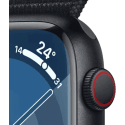 Apple Watch Series 9 | GPS + Cellular 45mm Midnight Case & Midnight Sport Loop | Midnight Strap