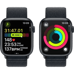 Apple Watch Series 9 | GPS + Cellular 45mm Midnight Case & Midnight Sport Loop | Midnight Strap