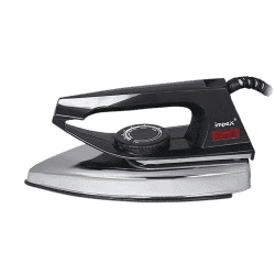 Impex | Dry Iron Box | 750 W  | Temparature adjustments | Shock Proof | Black