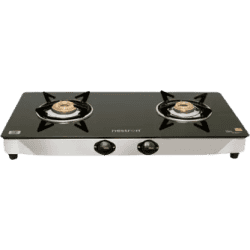 Nestron Glasstop Manual Gas Stove | 2 Burners | Black
