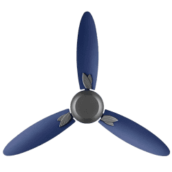 Usha Bloom Magnolia 1250mm wattage 78 Goodbye Dust Ceiling Fan with Anti Dust Feature | Sparkle Grey and Blue
