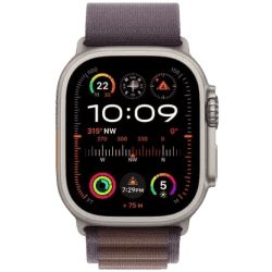 Apple Watch Ultra 2 | GPS + Cellular 49mm Titanium Case with Indigo Alpine Loop | Blue Strap