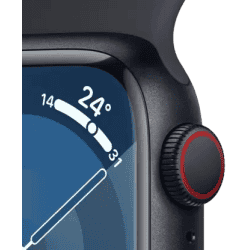 Apple Watch Series 9 | GPS + Cellular 41mm Midnight Case & Midnight Sport Band | Midnight Strap