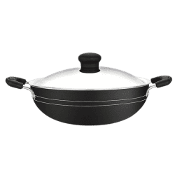 Greenchef Namo Nonstick Aluminium Cookware Kadai with Stainless Steel Lid | 260 mm