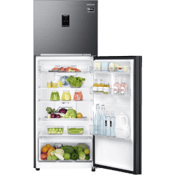 Samsung Frost Free Double Door Refrigerator | 385 L | 3 Star | Optimal Fresh Digital Inverter with Display | Luxe Black | RT42C553EBX/HL
