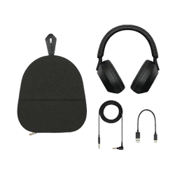Sony Wireless Industry Leading Active Noise Cancelling Over Ear Headphones | 3 Min Quick Charge | Black | WH-1000XM5