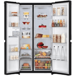 LG Frost Free Side by Side Refrigerator | GL-B257DBMX | 655 L | Black Glass
