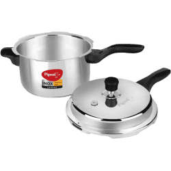 Pigeon Inox | 5 L | Induction Bottom Pressure Cooker | Stainless Steel