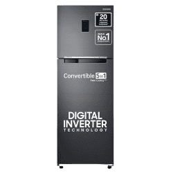 Samsung Digital Inverter Frost-Free Double Door Refrigerator Appliance | RT37C4523BX/HL | 322 L/3 Star | Luxe Black