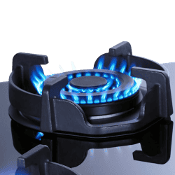 Elica | Hob |  4 Italian Burner Auto Ignition Glass Top with Direct Multi-Flame Brass Burner Gas Stove  | FLEXI HEXA 491 LOTUS IND HD BRASS