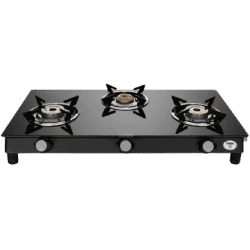 Preethi Bluflame Sparkle Power Duo Glass top Gas Stove | 3 Burner