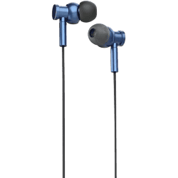 Pebble Vibe Wired Headset | True HD Metal Earphone with mic | In the Ear | Blue