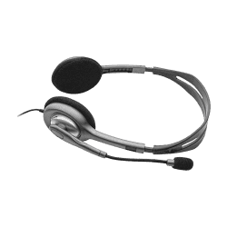 Logitech H111 Wired Stereo Headset | with Rotating Microphone | Adjustable Headband | Grey