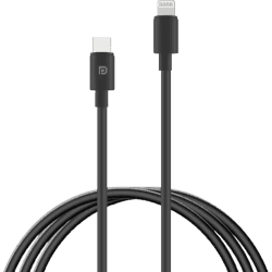 Portronics Lightning Cable POR-1089 | 1 m |  Konnect Core C Type - CTO LIGHTNING Cable | One Cable | Black