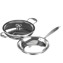 IMPEX Serene Triply 2Pcs Induction Bottom Cookware Set (Kadhai pan ,Fry pan) | Stainless Steel