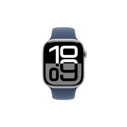 Apple Watch Series 10 | GPS | 46mm  |  M/L |  Silver Aluminium with Denim Sport Band  | Denim Strap | MWWM3HN/A