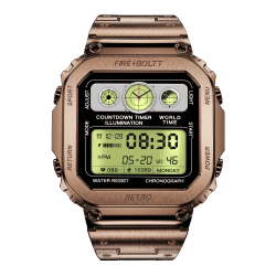 Fire Boltt Retro Smartwatch | 1.54 inch | Bluetooth call | Voice Assistance | Rose Gold  | BSW175