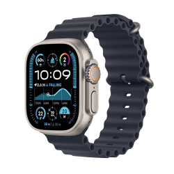 Apple Watch Ultra 2 | 49 mm | Natural Titanium | Navy Ocean Strap | MX4D3HN/A