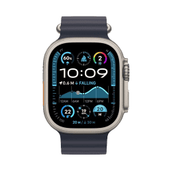 Apple Watch Ultra 2 | 49 mm | Natural Titanium | Navy Ocean Strap | MX4D3HN/A