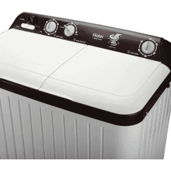 Haier 6.5 kg Semi Automatic Top Load | HTW65-187BO | White, Maroon