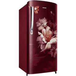 Samsung Direct Cool Single Door Refrigerator | 183 L | 3Star | Digital Inverter | Midnight Blossom Red | RR20D1723RZ/HL