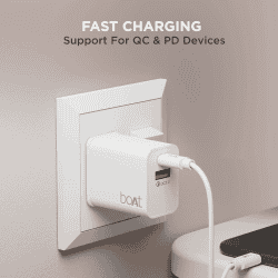 BOAT DV 22.5W QCPD White with Free PD Cable | White