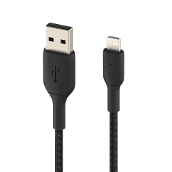 Belkin Braided Lightning to USB-A Cable | 15cm | Black | CAA002BT