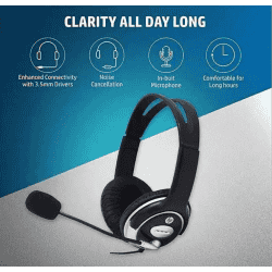 HP B4B09PA Wired Headset  | Black