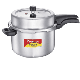 Prestige Svachh Deluxe Alpha  Outer Lid Induction Pressure Cooker | 8 L | Stainless Steel | Silver | 20253