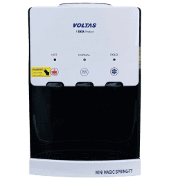 Voltas Spring TT Plus Table Top Water Dispenser | Three Temperature Tap and Compact Design | White and Black