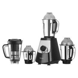 Bajaj Military Series Evoque Juicer Mixer Grinder | 1000 W | 4 Jars | Jet Black | 410630