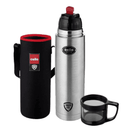 cello Instyle Flask | 750ml | Travel Bottle |  Stainless Steel | Black