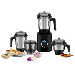 Atomberg Zenova Mixer Grinder | 550W | 4 Jars |  Unique Coarse Mode | Black