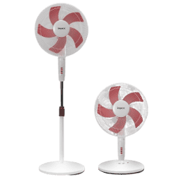 Impex Impulse Table pedestal 2 in 1 convertible fan | 400 mm | Red and White
