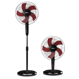 Impex Impulse Table pedestal 2 in 1 convertible fan | 400 mm | Red and Black