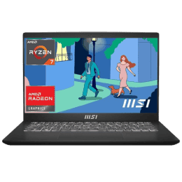 MSI Modern 14 Laptop |  AMD Ryzen 7 Octa Core 7730U | 16 GB | 512 GB SSD  | Classic Black | Modern 14 C7M-218IN