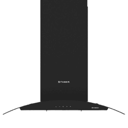 Faber HOOD FEEL ISOLA BK 90 Curved Glass Ceiling Mounted Chimney |1000 m³/hr |  Black