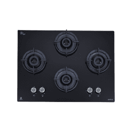 Elica FLEXI 470 LOTUS IND HD BRASS Glass Automatic Hob | 4 Burners | Black
