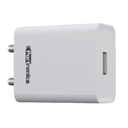 Portronics Adapto 62 USB Wall Adapter | with 2.4A Fast Charging Single USB Port Without Cable for All iOS & Android Devices | Multi Colour | POR-1062